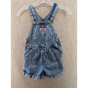 Vintage Kids Liberty Blue Stonewash Denim Shortalls Overalls Size 5 Acid Wash